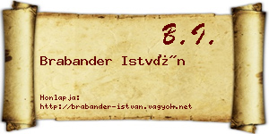 Brabander István névjegykártya